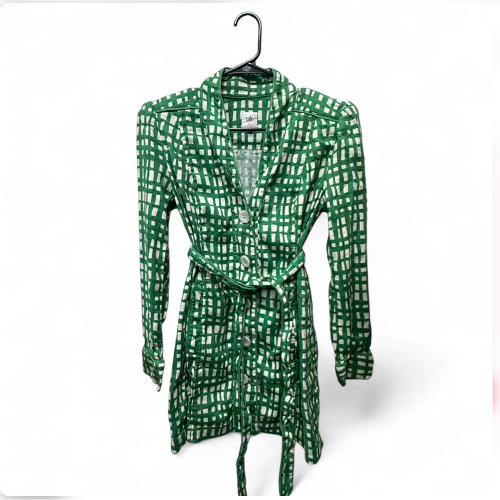 CAbi Green and Cream Circuit Jacket